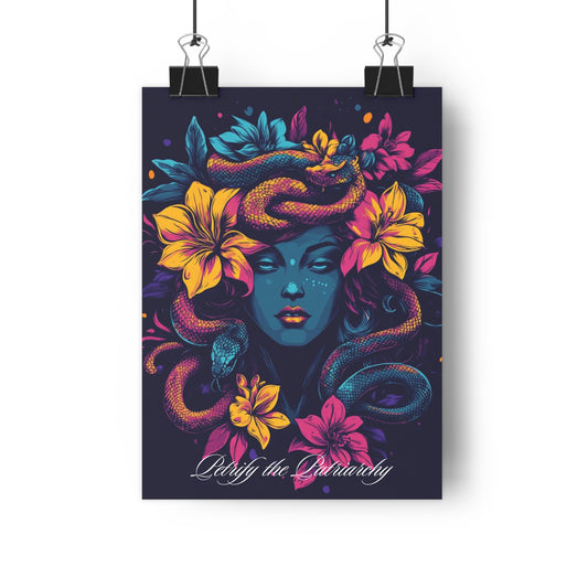 "Petrify the Patriarchy” Medusa Art Print – Giclée-Printed Premium Poster on Matte Paper