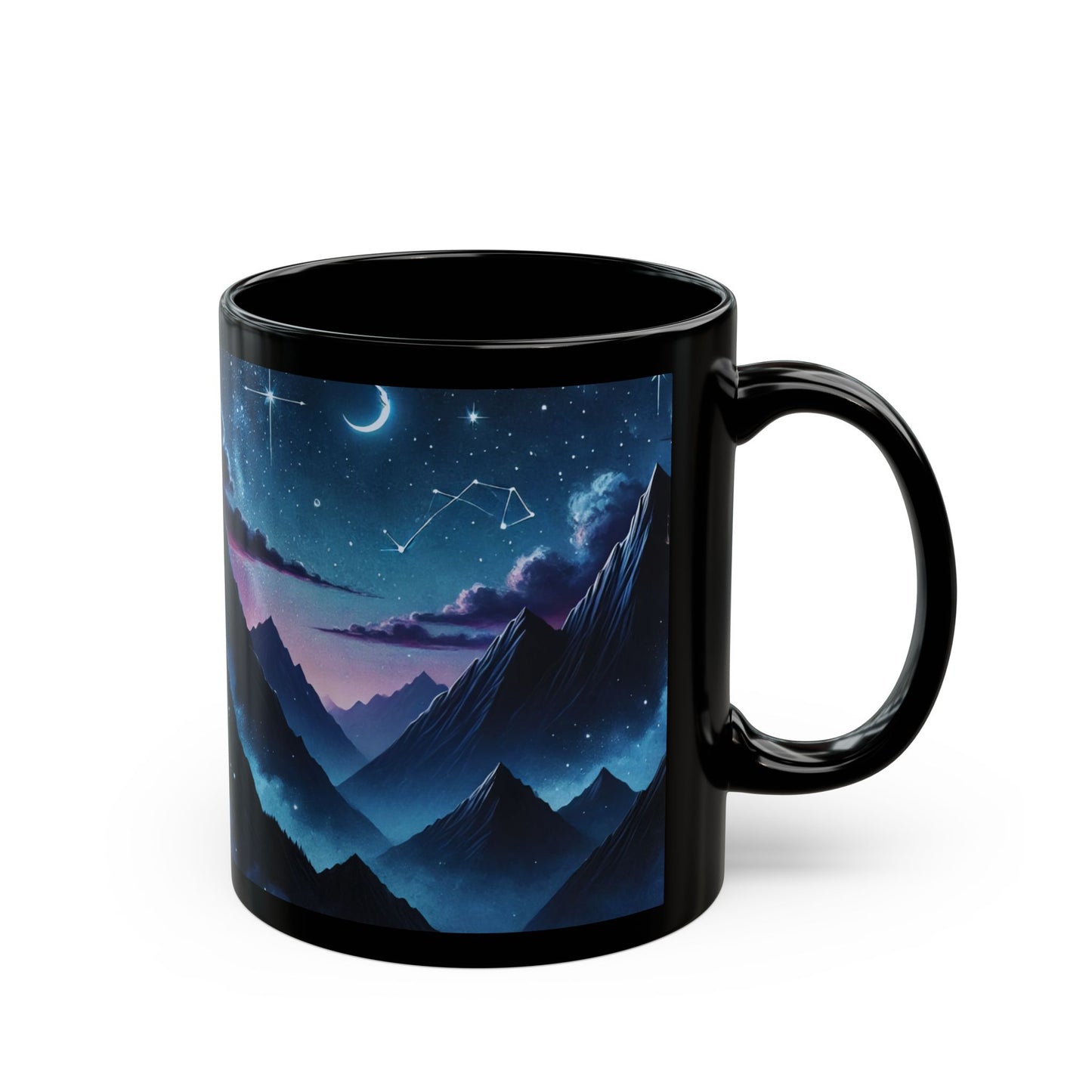 Celestial Night Court Mug – Mystical Mountain and Starry Sky Design (11oz, 15oz)