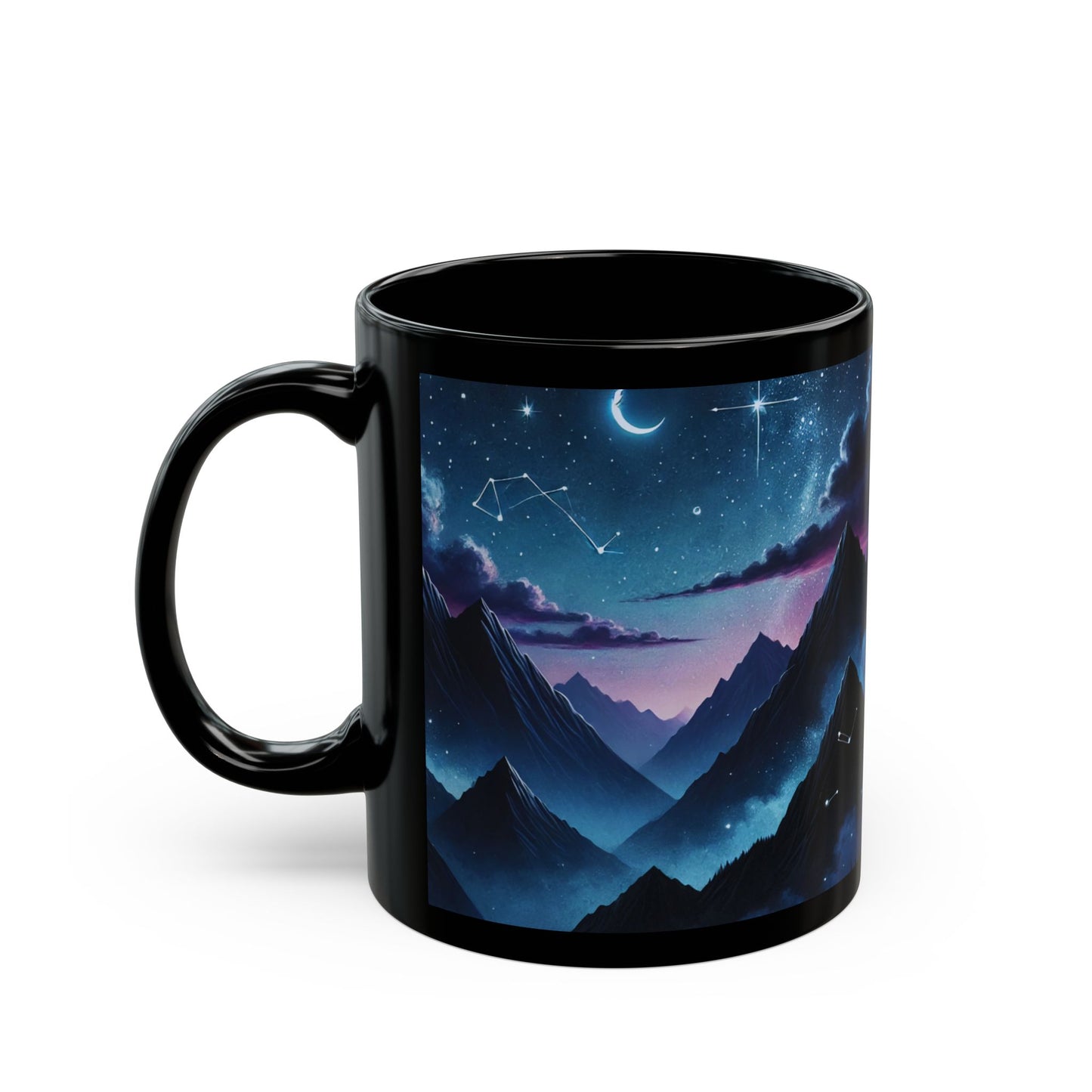 Celestial Night Court Mug – Mystical Mountain and Starry Sky Design (11oz, 15oz)